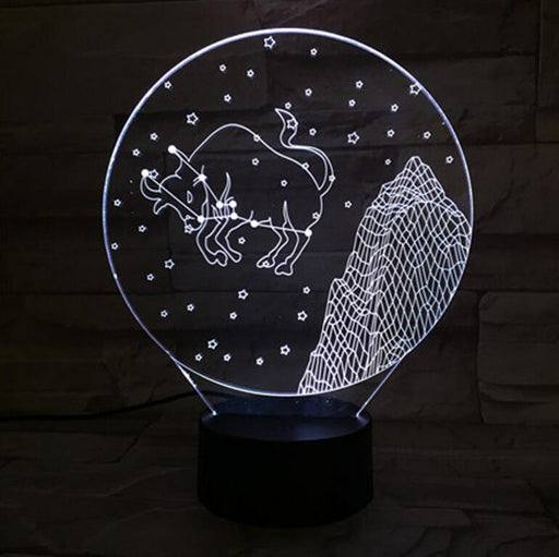 Taurus Horoscope 3D Optical Illusion Lamp - 3D Optical Lamp