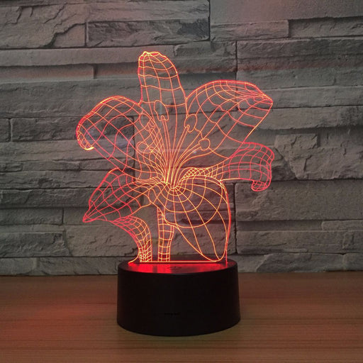 Abstract Flower 3D Optical Illusion Lamp - 3D Optical Lamp