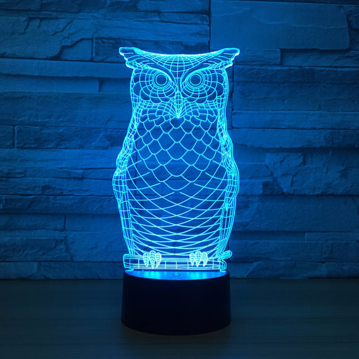 Adorable Owl 3D Optical Illusion Lamp - 3D Optical Lamp