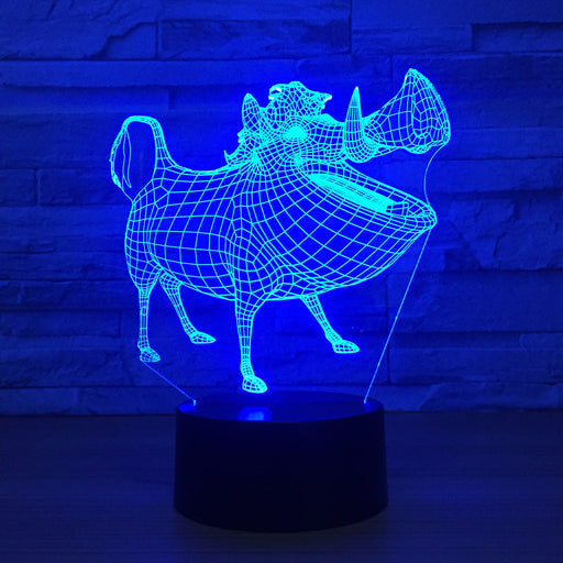 Cartoon Pig 3D Optical Illusion Lamp - 3D Optical Lamp