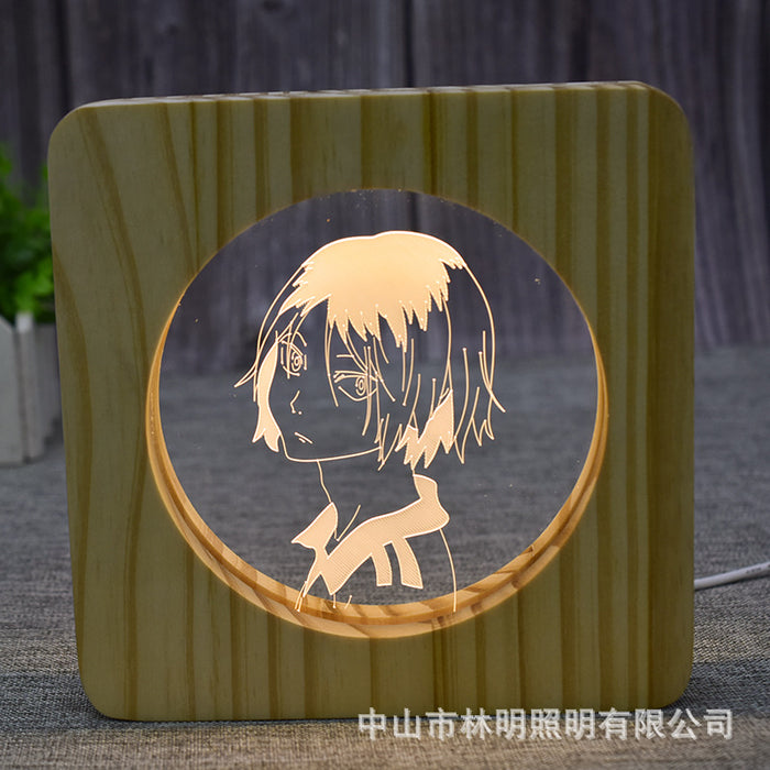 Anime Haikyuu Wood Frame 3D Optical Illusion Lamp