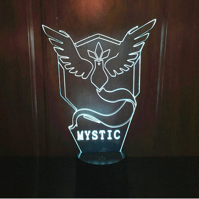 Pokemon Go Inspired Mystic Team 3D Optical Illusion Lamp - 3D Optical Lamp