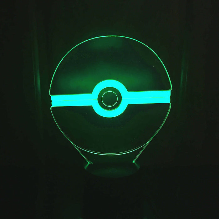 Pokemon Inspired Pokeball 3D Optical Illusion Lamp - 3D Optical Lamp