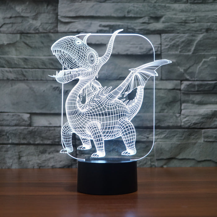 Cartoon Pterosaur 3D Optical Illusion Lamp - 3D Optical Lamp