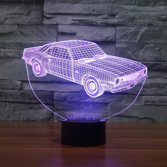Ford Inspired Muscle Car 3D Optical Illusion Lamp - 3D Optical Lamp