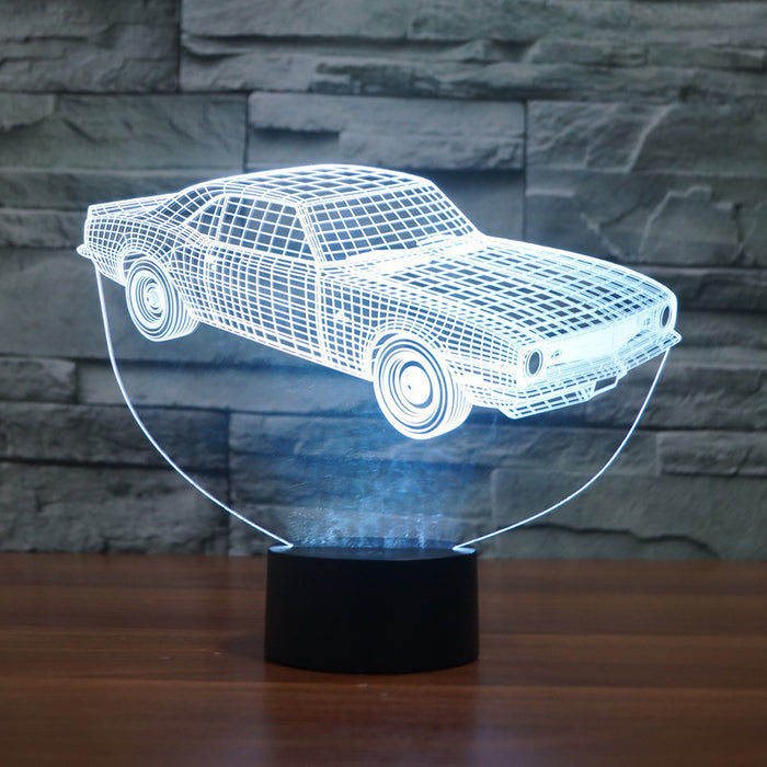 Ford Inspired Muscle Car 3D Optical Illusion Lamp - 3D Optical Lamp