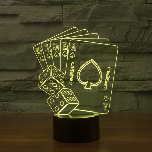 Gambler's Sculpture 3D Optical Illusion Lamp - 3D Optical Lamp