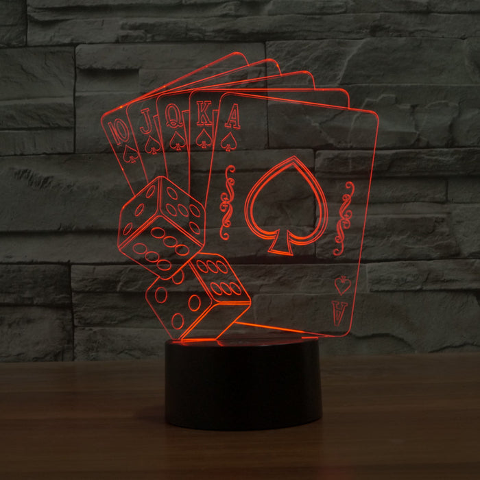 Gambler's Sculpture 3D Optical Illusion Lamp - 3D Optical Lamp