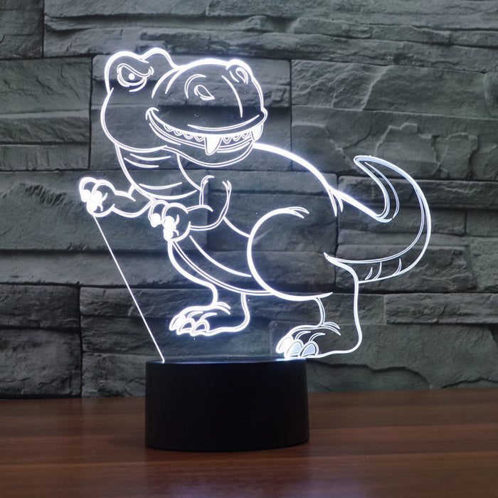 Cartoon Tyrannosaurus Rex 3D Optical Illusion Lamp - 3D Optical Lamp