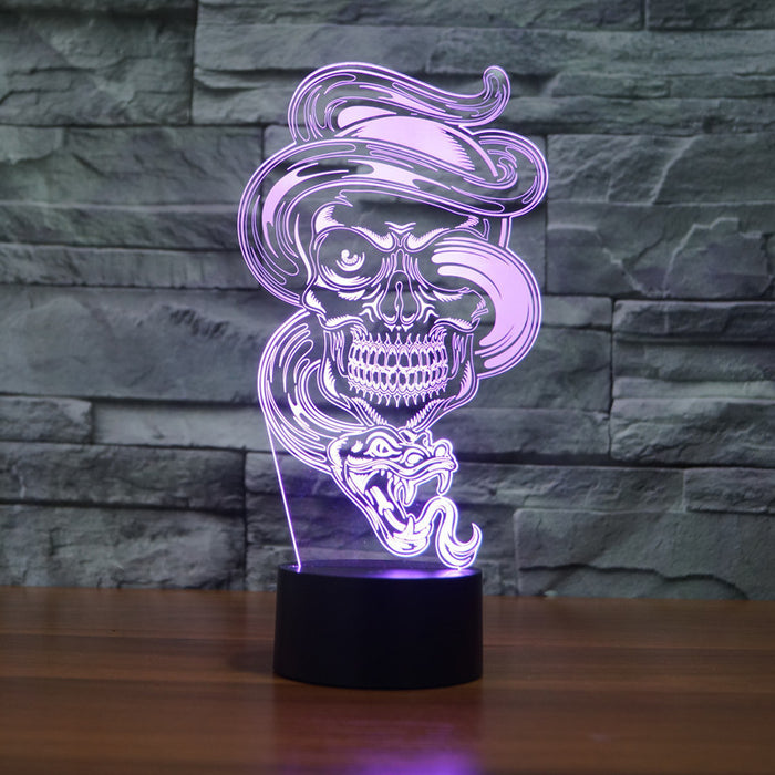 Realistic Snake Ghost 3D Optical Illusion Lamp - 3D Optical Lamp