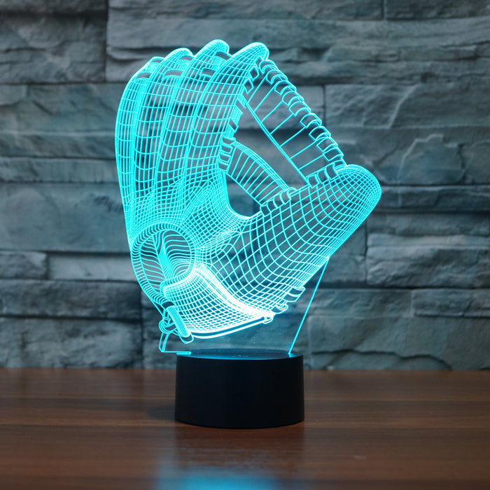 Realistic Baseball Gloves 3D Optical Illusion Lamp - 3D Optical Lamp