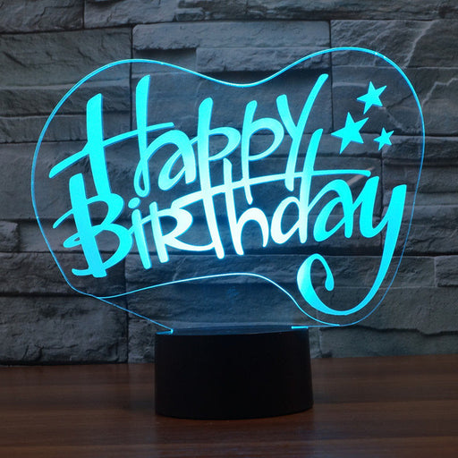 Celebratory Happy Birthday 3D Optical Illusion Lamp - 3D Optical Lamp