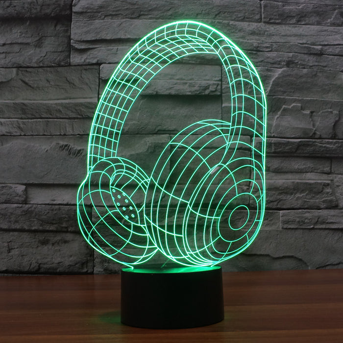 Beats By Dre Inspired Headphones 3D Optical Illusion Lamp - 3D Optical Lamp