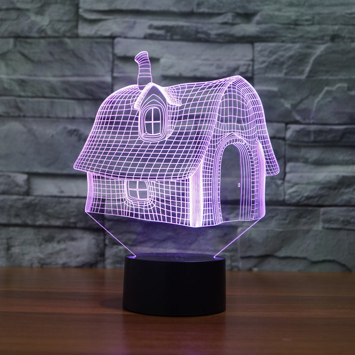 The Ideal Cartoon House 3D Optical Illusion Lamp - 3D Optical Lamp
