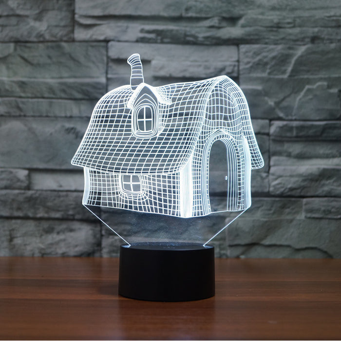 The Ideal Cartoon House 3D Optical Illusion Lamp - 3D Optical Lamp