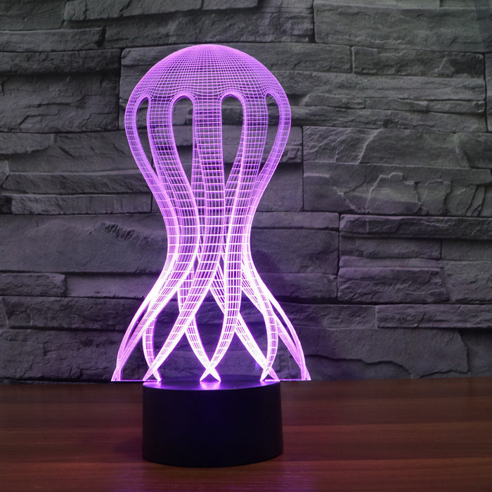 Realistic Jelly Fish 3D Optical Illusion Lamp - 3D Optical Lamp