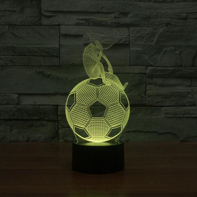Strategist Soccer Ball Sculpture 3D Optical Illusion Lamp - 3D Optical Lamp