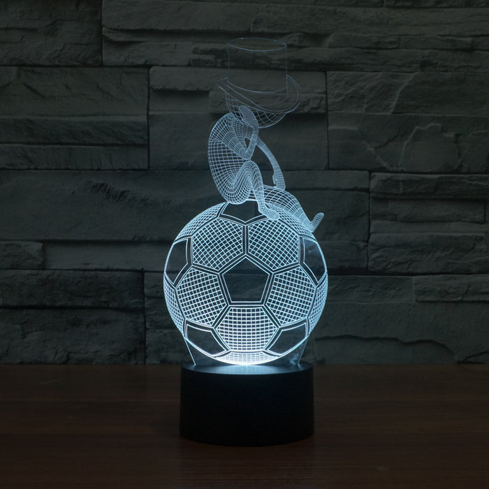 Strategist Soccer Ball Sculpture 3D Optical Illusion Lamp - 3D Optical Lamp