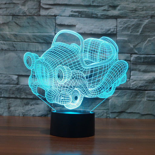 Adorable Cartoon Car 3D Optical Illusion Lamp - 3D Optical Lamp