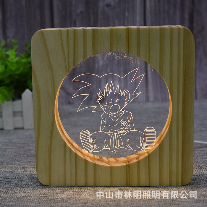 Anime Character Wood Frame 3D Optical Illusion Lamp