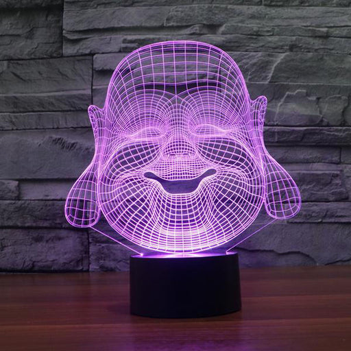 Laughing Buddha 3D Optical Illusion Lamp - 3D Optical Lamp