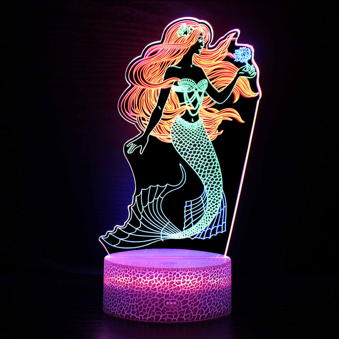 Enchanted Mermaid 3D Optical Illusion Lamp