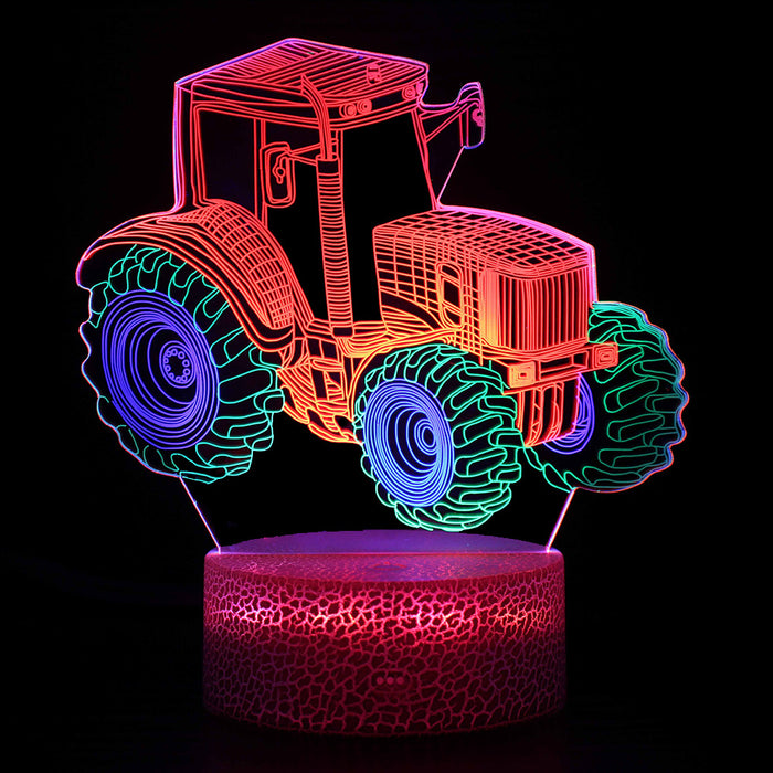 Tractor 3D Optical Illusion Lamp