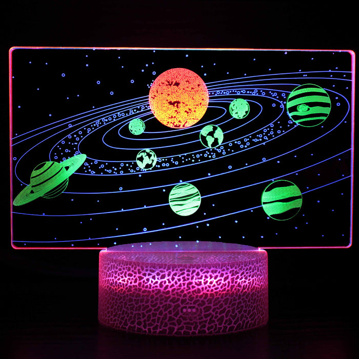 Stunning Solar System Planets 3D Optical Illusion Lamp