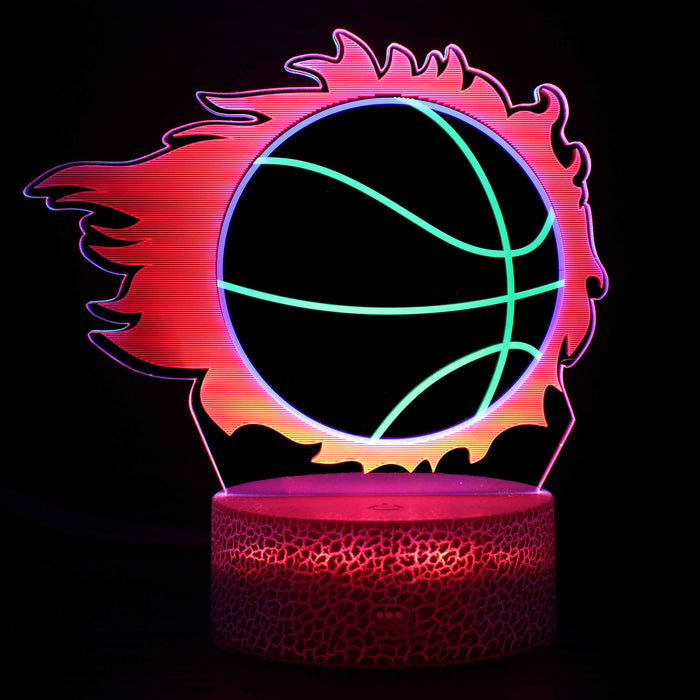 Blazzing Basketball 3D Optical Illusion Lamp