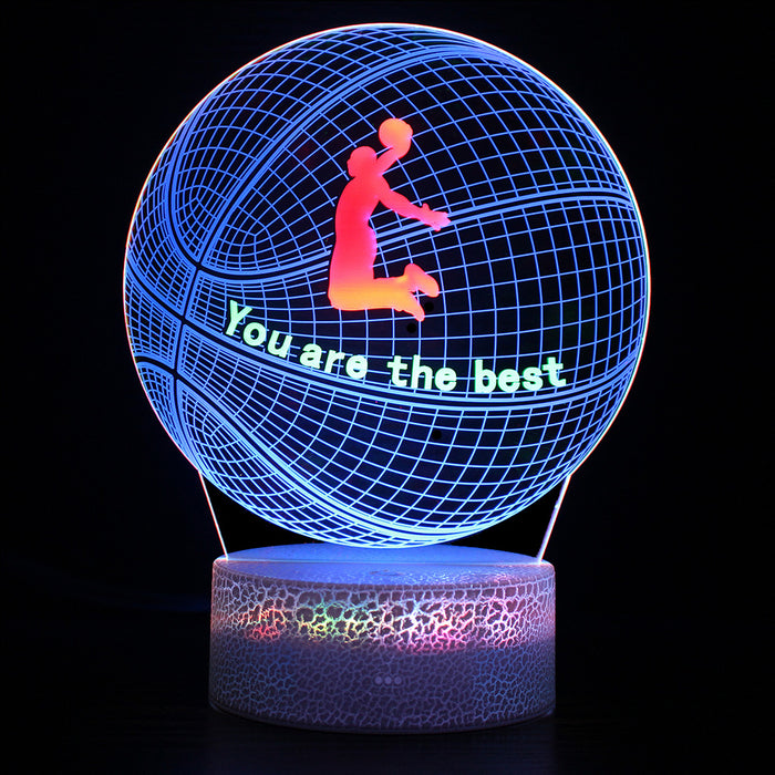 You Are The Best Dunking Man Basketball 3D Optical Illusion Lamp