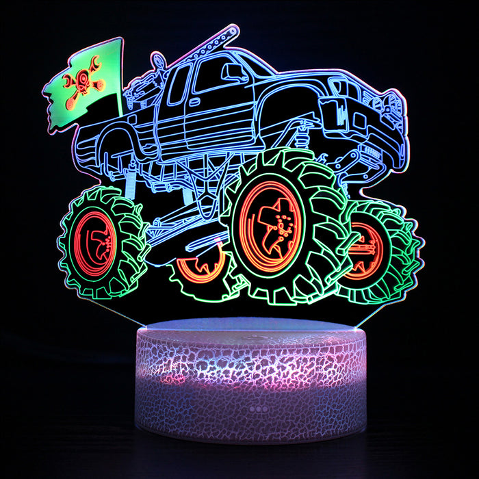 Pirate Monster Truck 3D Optical Illusion Lamp