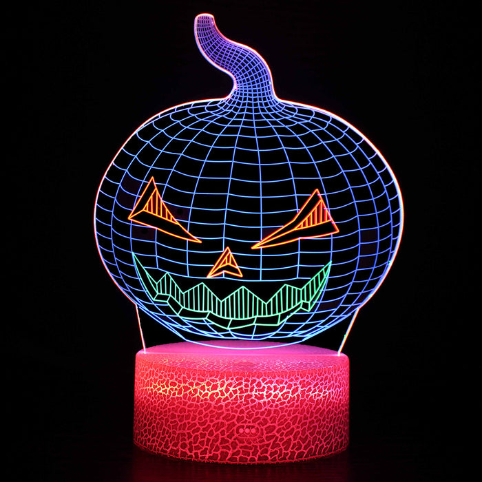 Smiling Jack-o-lantern 3D Optical Illusion Lamp