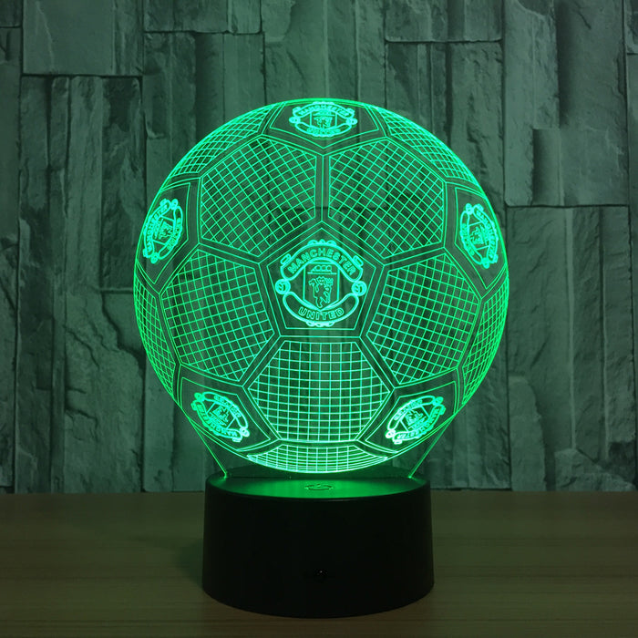 Football Manchester Club 3D Optical Illusion Lamp - 3D Optical Lamp