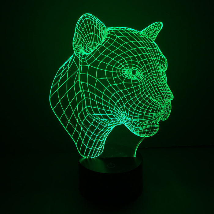 Realistic Panther Bust 3D Optical Illusion Lamp - 3D Optical Lamp