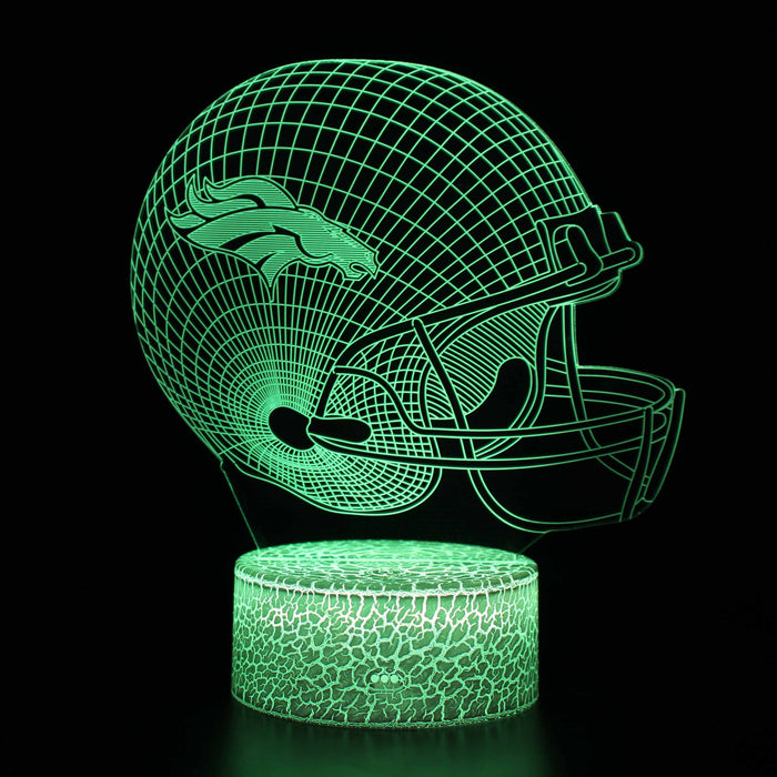 Denver Broncos Football Helmet 3D Optical Illusion Lamp