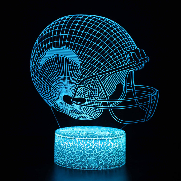 Los Angeles Chargers Football Helmet 3D Optical Illusion Lamp