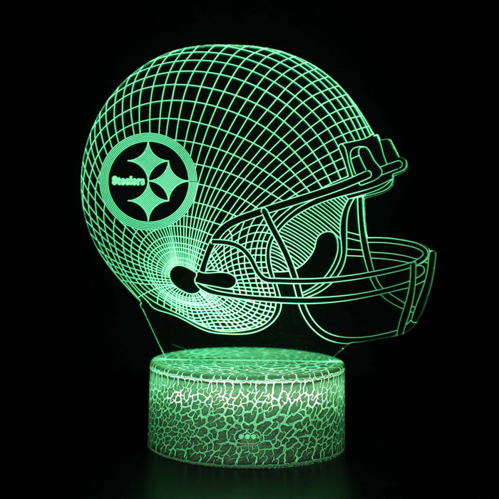 Pittsburgh Steelers Football Helmet 3D Optical Illusion Lamp