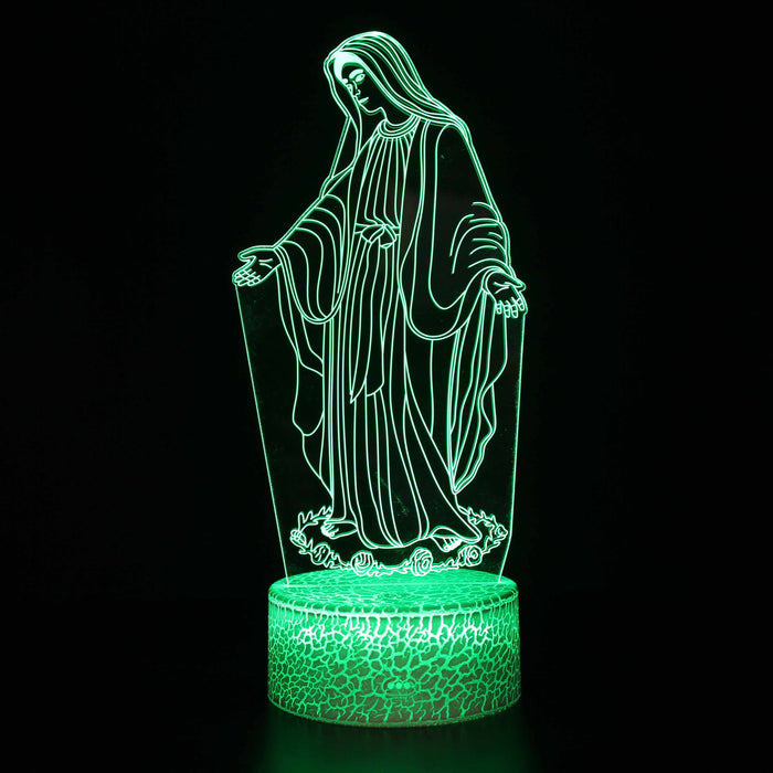 Virgin Mary 3D Optical Illusion Lamp