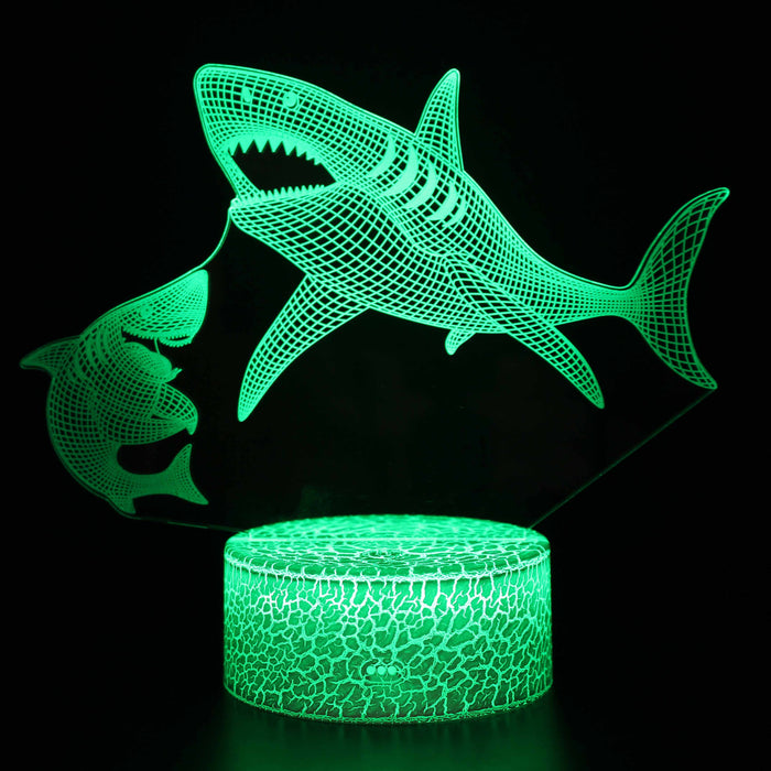 Realistic Shark Marine Life 3D Optical Illusion Lamp