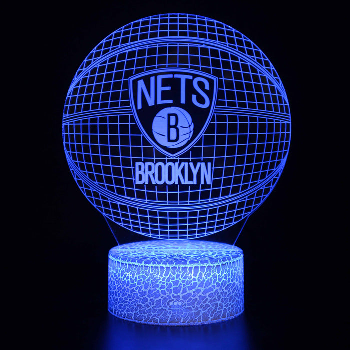 Brooklyn Nets Basketball 3D Optical Illusion Lamp