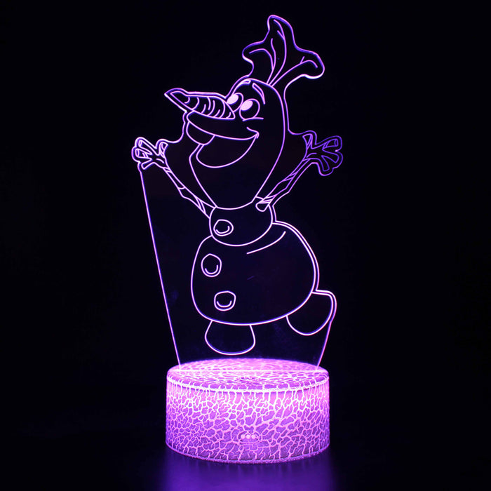 Frozen Cute Olaf 3D Optical Illusion Lamp