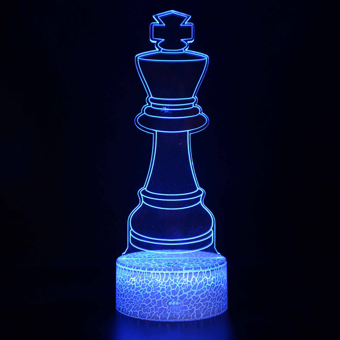 King Chess Piece 3D Optical Illusion Lamp