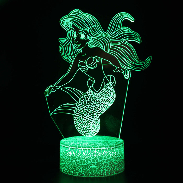 The Little Mermaid 3D Optical Illusion Lamp