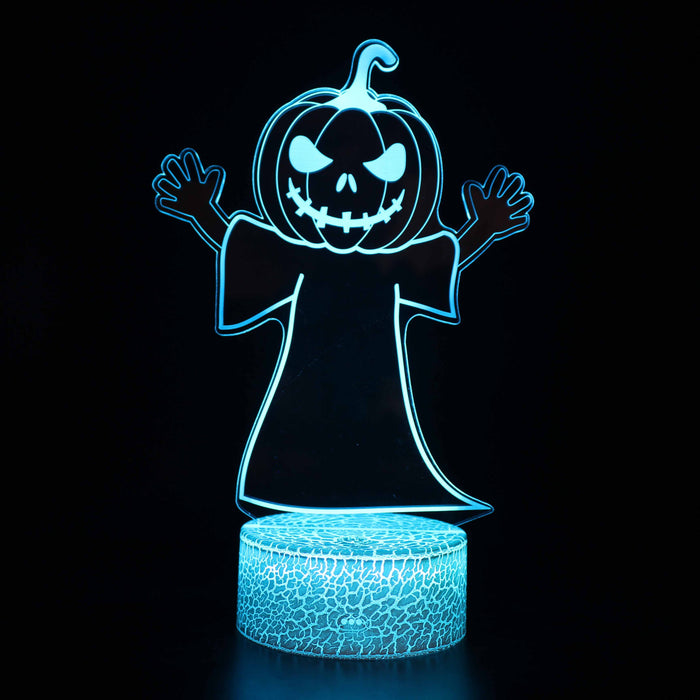 Halloween Spooky Jack-o-lantern 3D Optical Illusion Lamp