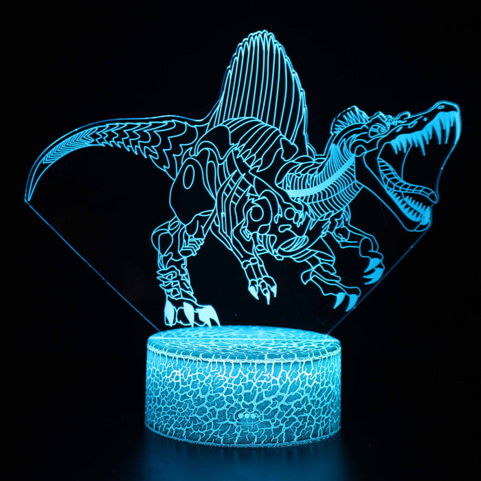 Screeching Spinosaurus Dinosaur 3D Optical Illusion Lamp