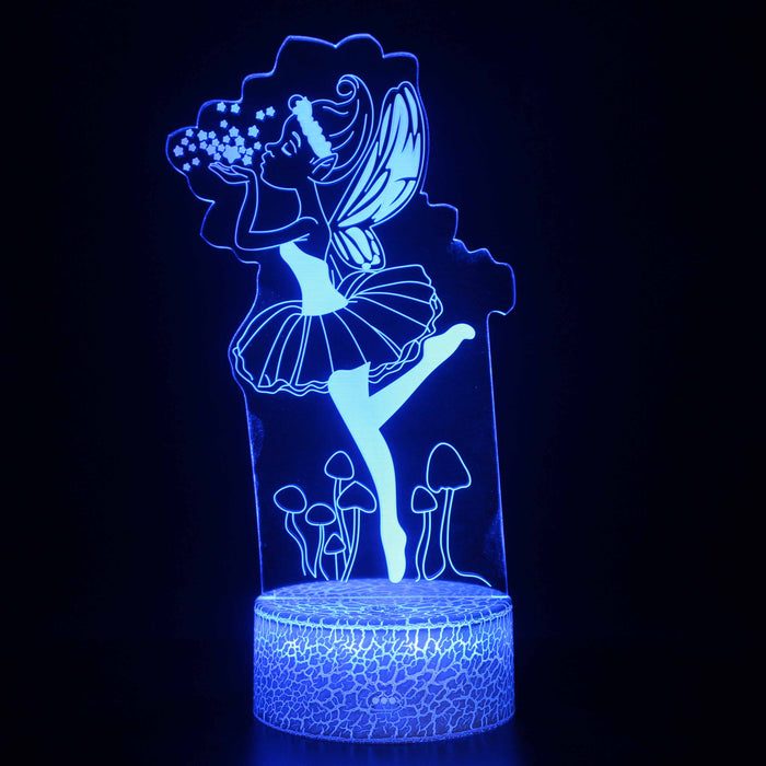Fairy Angel Blowing Dust 3D Optical Illusion Lamp