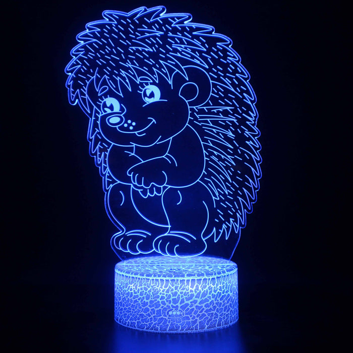 Cute Hedgehog 3D Optical Illusion Lamp