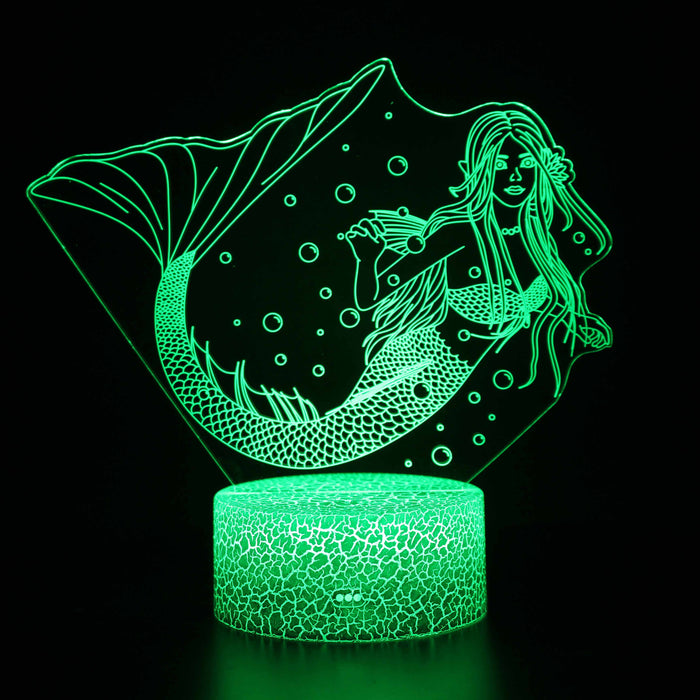 The Little Mermaid 3D Optical Illusion Lamp