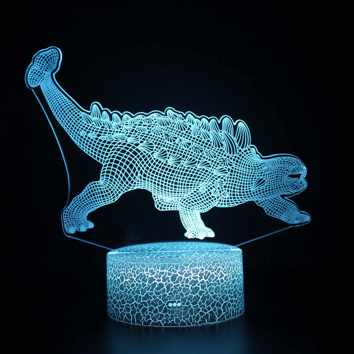 Realistic Ankylosaurus Dinosaur 3D Optical Illusion Lamp