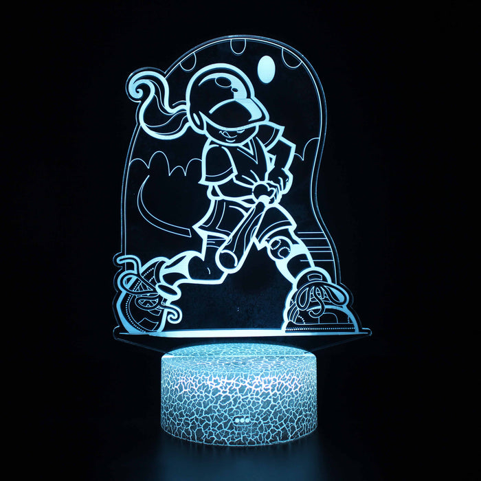 Baseball Player Girl 3D Optical Illusion Lamp